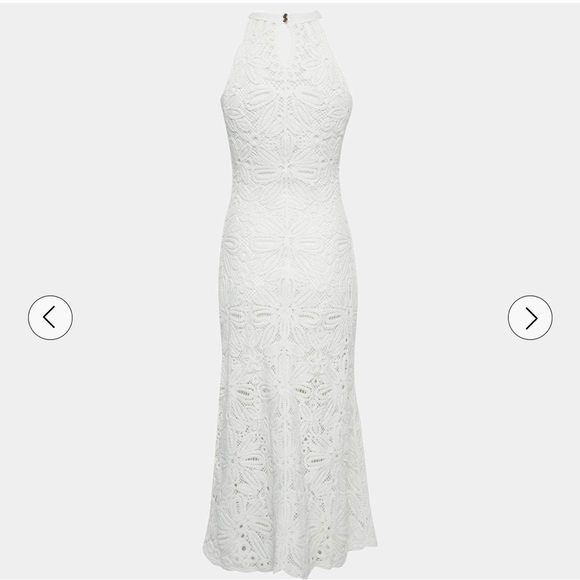 Maje White knit midi dress Lace Halter-Style Maxi Dress - Picture 4 of 11